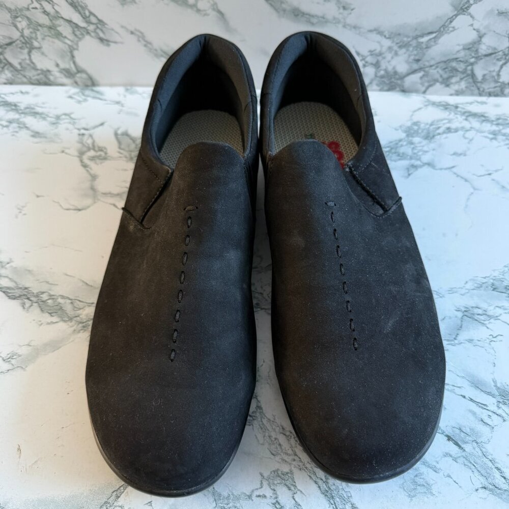 SAS Women 12 Viva Slip On Loafer Black Nubuck Comfort Everyday Closed Toe Shoe